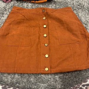 Burnt orange suede skirt